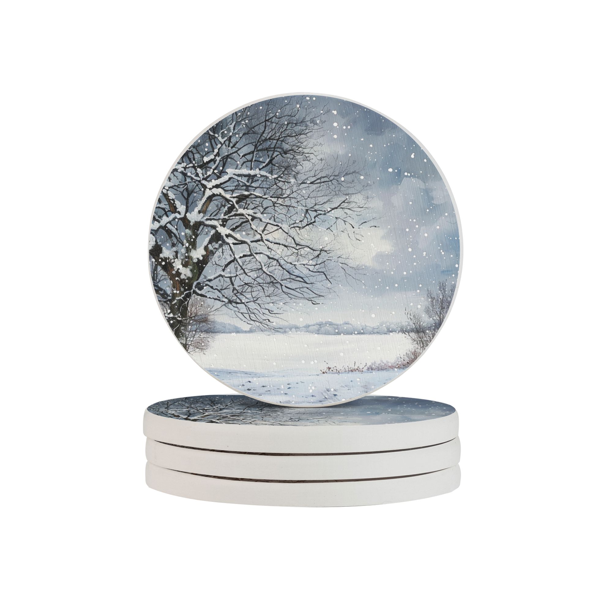 Winter Scenery Ceramic Coaster
