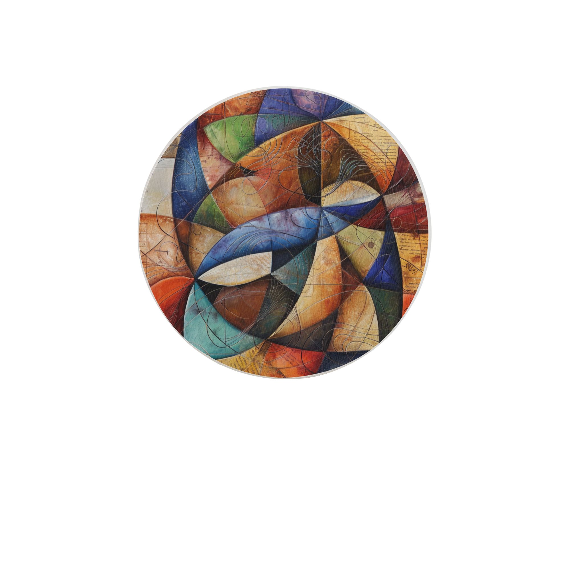 Abstract Art Pattern Round Ceramic Coaster