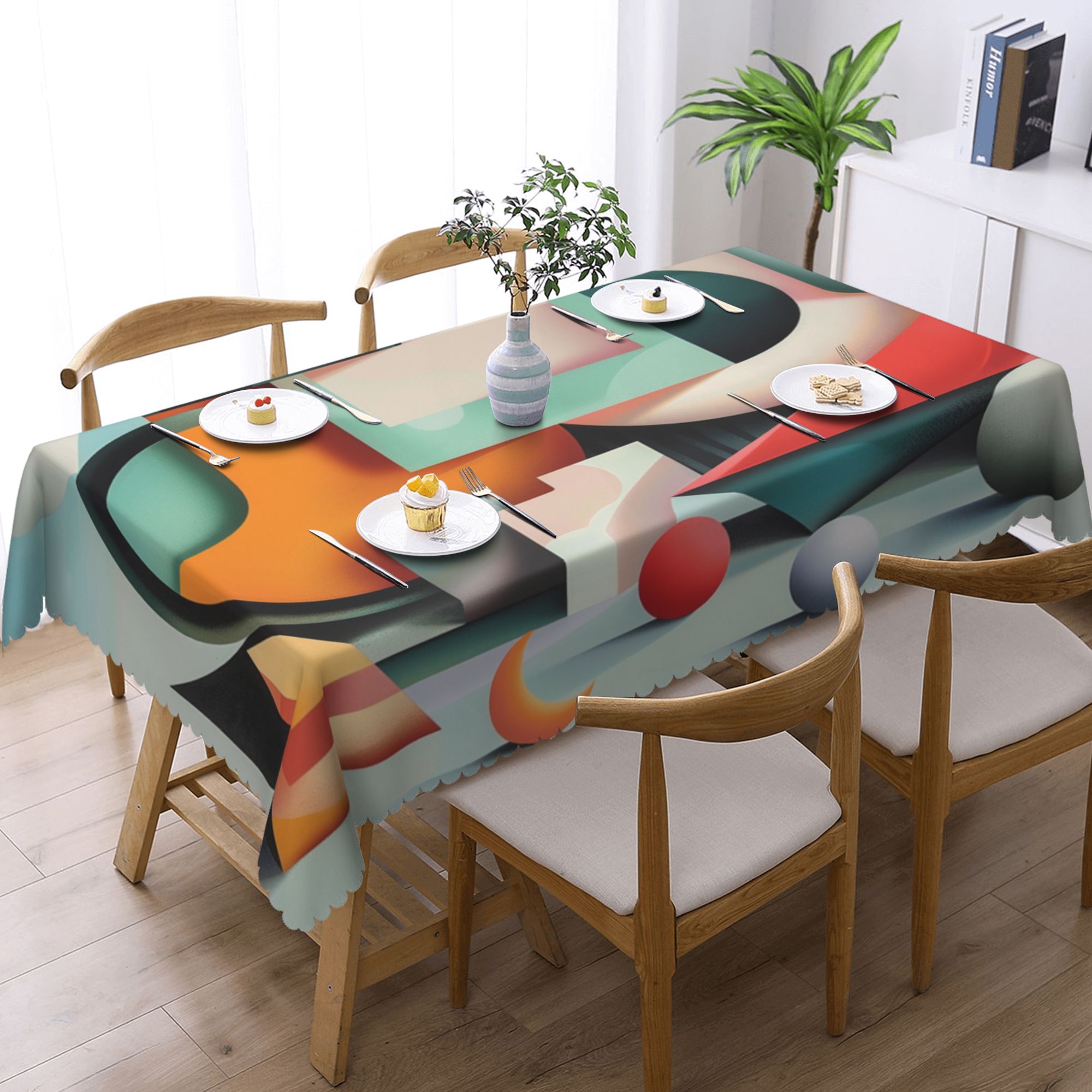 Modern Abstract Geometric Pattern Waterproof Tablecloth